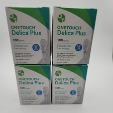 One Touch Delica Plus 33 Gauge Lancets 400 (4 Boxes of 100) Expiration in 2029