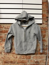 Polo Ralph Lauren Full Zip Hoodie Sweatshirt Pony Logo Gray Youth Small 8 
