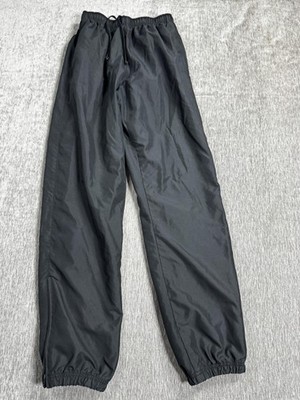 Cheetah Track Pants Mens Small Black Lined Elastic Waist Zip Cuffs Athletic y2k