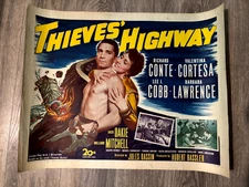 Thieves' Highway Rare Original US '49 Half Sheet Poster Conte Jules Dassin