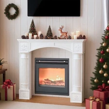 Classic Fireplace Mantel Wooden Freestanding Fireplace Surround For Living Room