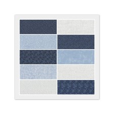 Blue  White CHARM PACK: 40 5" x 5" Squares, 100 Quilting Cotton Fabric
