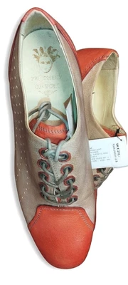 Chaussures Oxford en cuir joint PROPHECY Cordoba beige orange bicolore... - Photo 1/4
