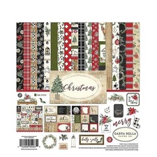 Carta Bella Paper Company Christmas Collection Kit paper, Red/Green/Black/Tan,