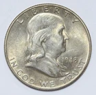 1948 50c Franklin Silver Half Dollar FBL - RAW - Full Bell Lines