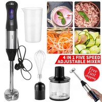 4-IN-1 Hand Blender 1000W Electric Stick Curry Puree Food Mixer Whisk & Chopper