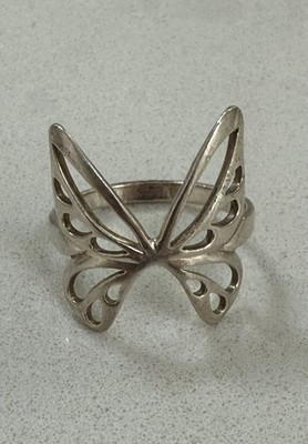 FREE SHIPPING Boma 925 Sterling Silver Signed Butterfly Ring Size 8 Silver