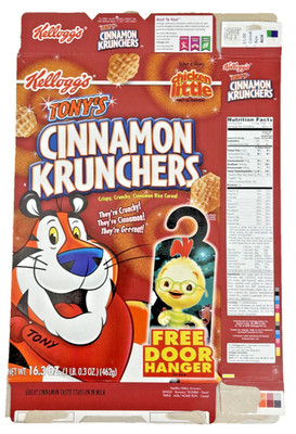 2005 Chicken Little Kellogg's Cinnamon Krunchers Cereal Box