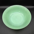 Fire-King Jadeite Jane Ray Bowl Green Milk Glass Oven Ware 8 inch Scalloped Rim