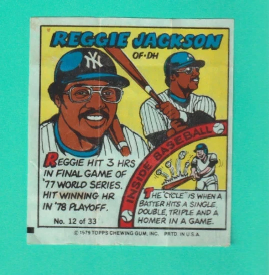 1979 Topps MLB Bubble Gum Player Portraits - Reggie Jackson #12
