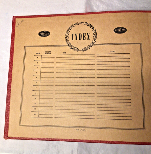 VINTAGE RED 10" 78 RPM STORAGE ALBUM - CLEAN INDEX - HOLDS 12 RECORDS - Imagen 2 de 5
