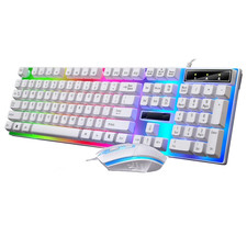 Wired Gaming Keyboard and Mouse Combo, RGB Backlit Gaming Keyboard, Red Backlit