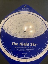 The Night Sky Original 2-Sided Planisphere 2014 David Chandler Great Shape