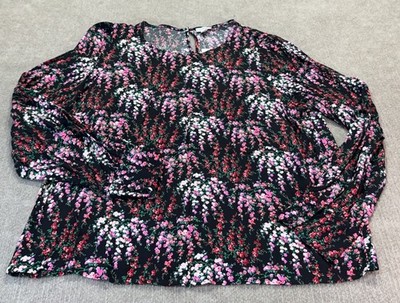 J.Crew Women L Floral Blouse Cottage Whimsy Goth Fairy Career
