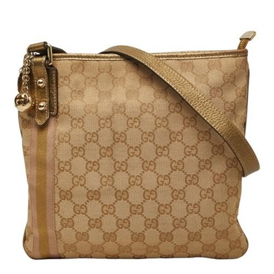 Gucci GG Canvas Sherry Line Crossbody Shoulder Bag 144388 Beige Go... GZl1hr7d