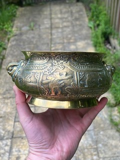 Chinese Antique Bronze Censer Burner 19th Century Qing Dynasty Xuande Mark