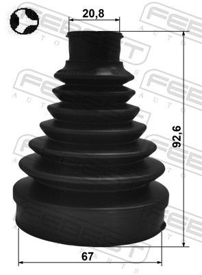 1215P-TUCD7T CV JOINT BOOT KIT PAIR TRANSMISSION SIDED REAR FEBEST 2PCS NEW - Picture 3 of 6
