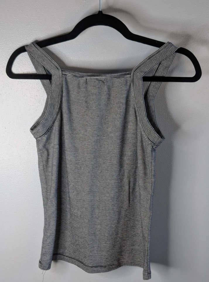 Camiseta sin mangas para mujer Willi Smith a rayas blancas y negras mediana Foto 2 de 4