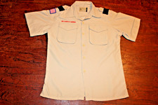 Boy Scouts of America BSA Youth Shirt Tan Large Vented Poly Microfiber Plain