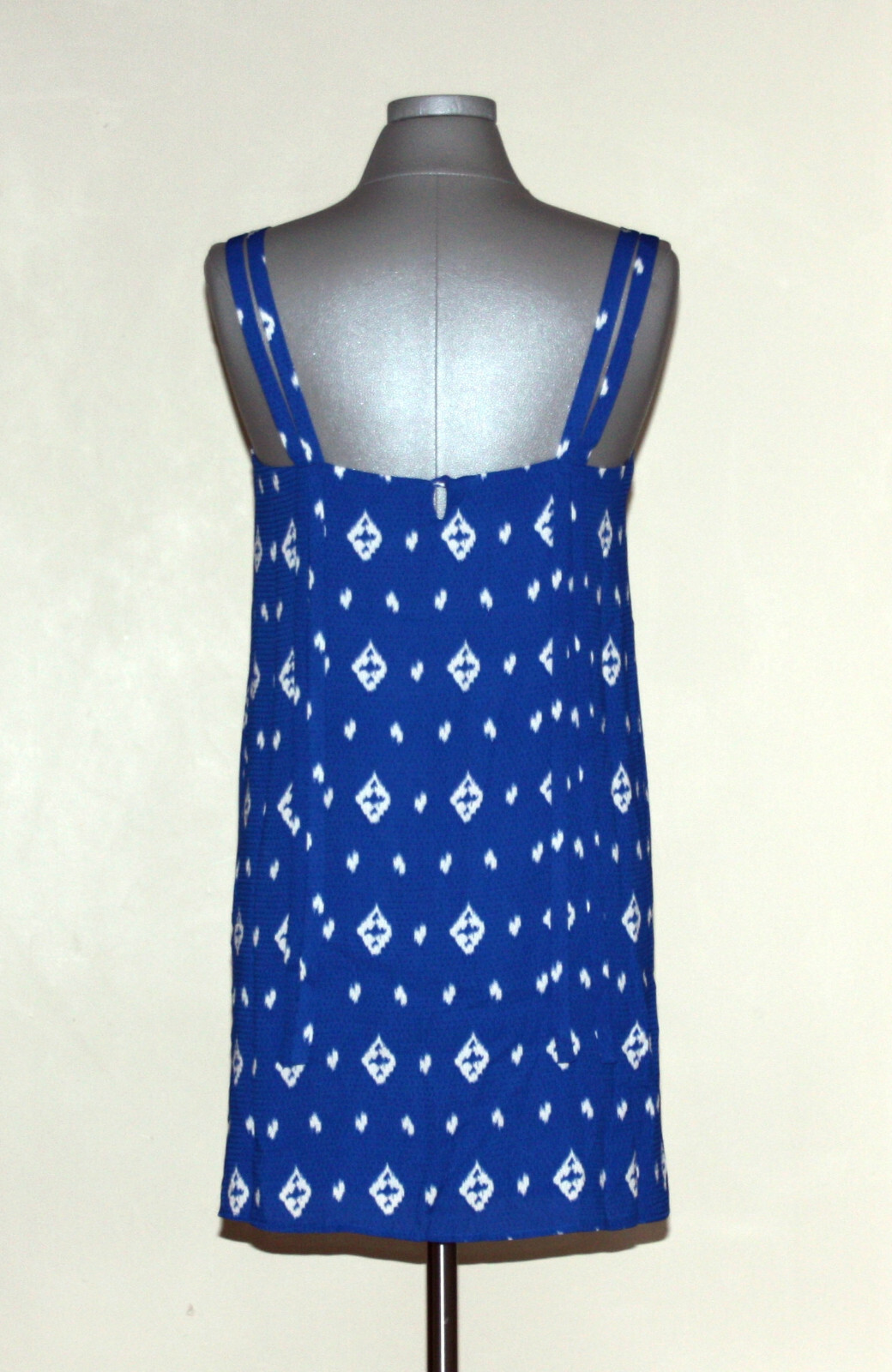 Collective Concepts (JB-38*) Printed  A-line Mini Dress Blue White Sz M 