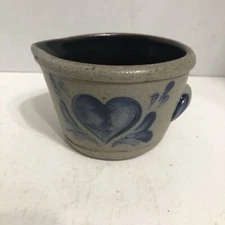 Rowe Pottery Works 1994 Salt Glazed Small Batter Bowl With Pour Spout