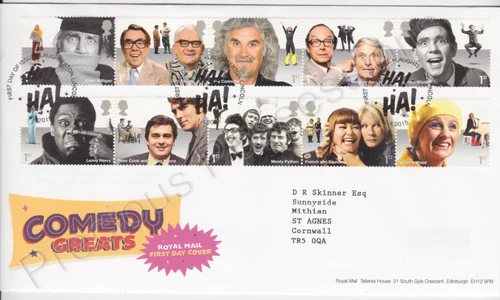 LAUGHTERTON  GB ROYAL MAIL FDC FIRST DAY COVER 2015 COMEDY GREATS STAMP SET