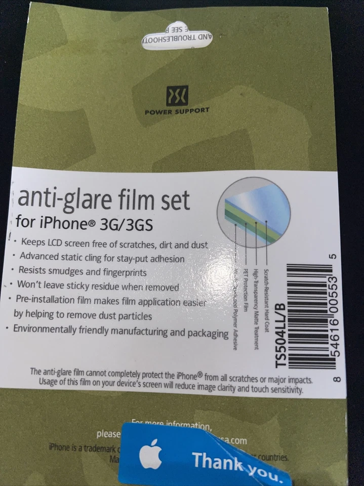 防眩光膜套装适用于 iPhone 3g/3gs 防划痕、灰尘和污垢。 — 第 3/4 张图片