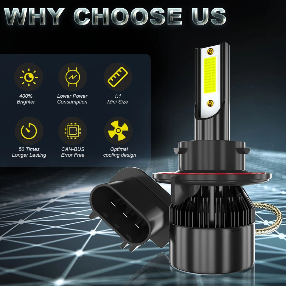 For JEEP Compass 2007-2009 LED Headlight High/Low + Fog Light 4X Bulbs Kit 6000K Foto 2 de 4