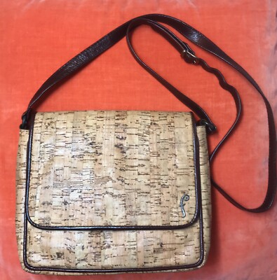 Sac Bandoulière Fortuna Valentino En Liège Et Cuir - Marron/beige - Occasion