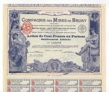 Kopalnie de Bruay S.A. – Akcje powyżej 100 franków – Bruay (Pas-de Calais) – 5.10.1939