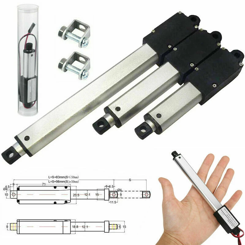 Mini Electric Linear Actuator Stroke 1"–6''Force 13.5 lbs–12V High-Speed 0.6"/s - Image 3 of 4