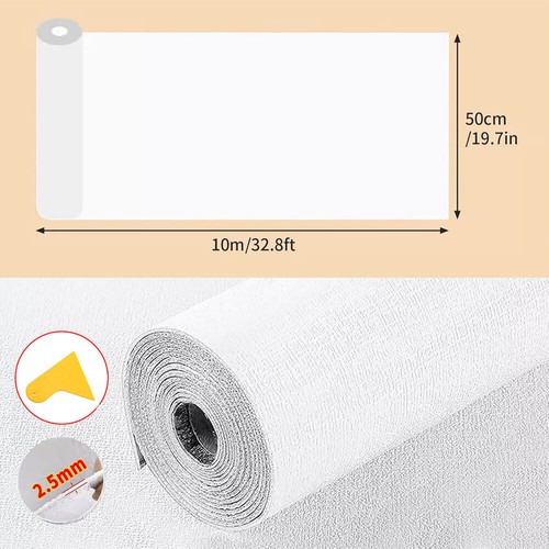 10M Thicken Self Adhesive Thermal Insulation Wallpaper Linen Plain Wall Sticker - Picture 2 of 15