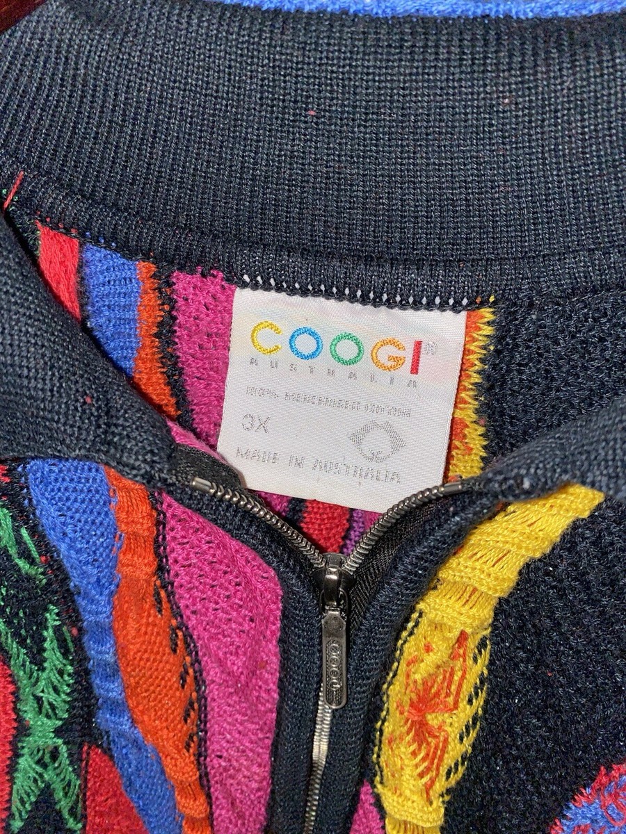 トップス COOGI 3Dknit made in Australia Vtg COOGI Sweater 3D Knit Multicolor Mercerised Made in
