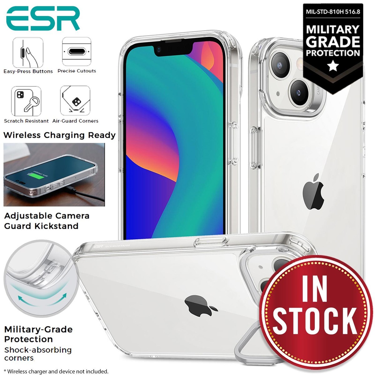 For Apple iPhone 14 Plus Case ESR Classic Kickstand Slim Hard