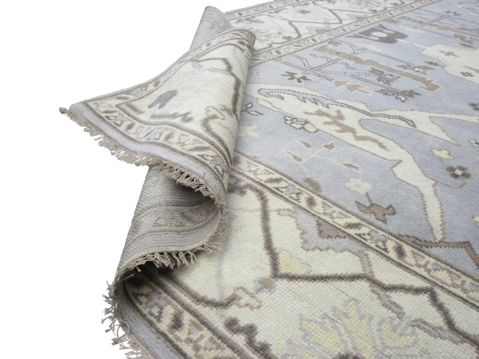 Серебряный шерстяной ковер ручной вязки Oushak 8X10 восточный ковер (8 футов 2 дюйма x 9 футов 9 дюймов) - Изображение 4 из 4