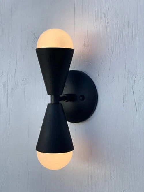 Black finish top vanity lighting