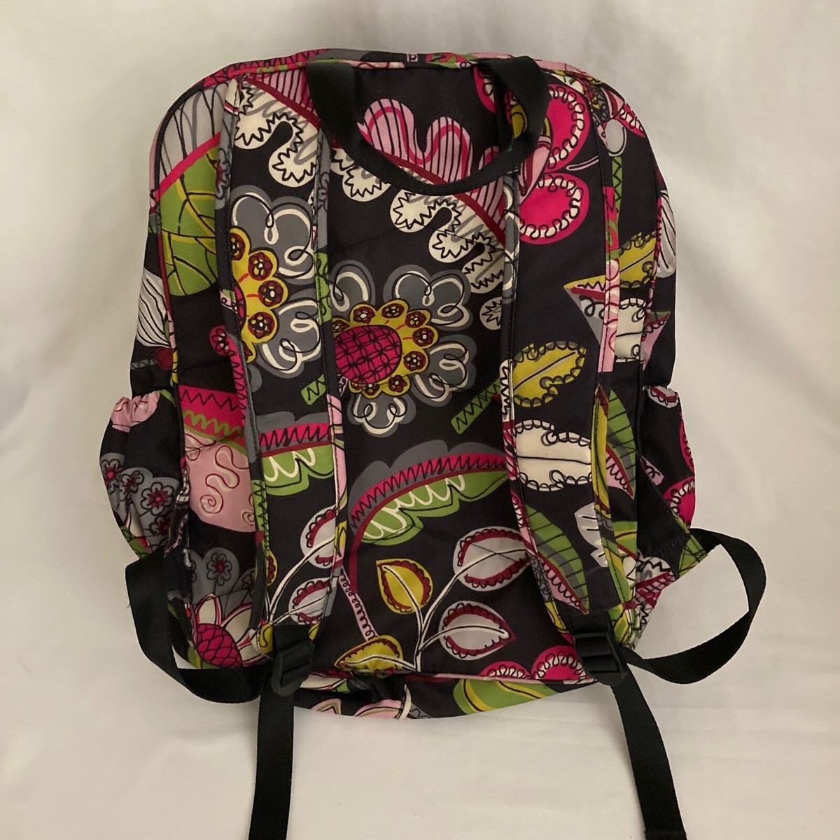 Vera Bradley Moon Blooms Nylon Backpack Black Pink Green Floral Vera Bradley Moon Blooms Nylon Backpack Black Pink Green  main image 4