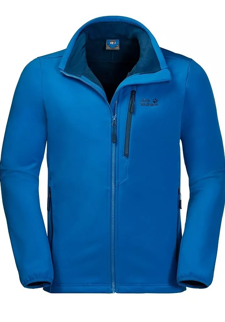 bevroren 鍔 perspectief New! Mens Jack Wolfskin Sz Medium Softshell Lined Whirlwind Jacket Blue  $139 | eBay