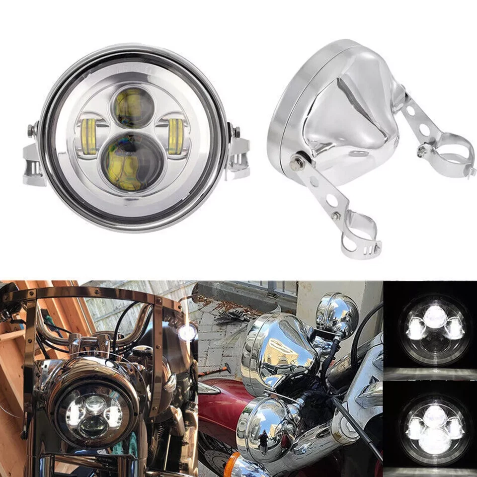 7" LED Headlight With Housing Bucket For Honda VTX/Shadow/Valkyrie 1975-2015 — 第 3/4 张图片