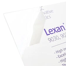 Plastics 2000 Lexan Sheet Polycarbonate - .060" - 1/16" Thick, Clear, 12"x12"