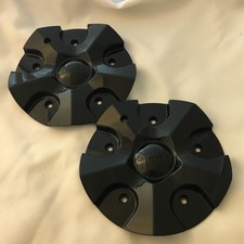 2 # C984-2 STARR Black Wheel Center Cap Set of Two