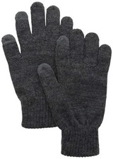 NEW Touchpoint Men's Solid Knit Shima Charcoal Gloves, One Size
