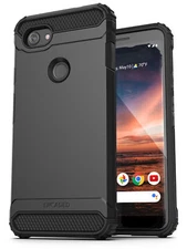 Google Pixel 3a Case (Scorpio Series) Heavy Duty Rugged Phone Cover - Black