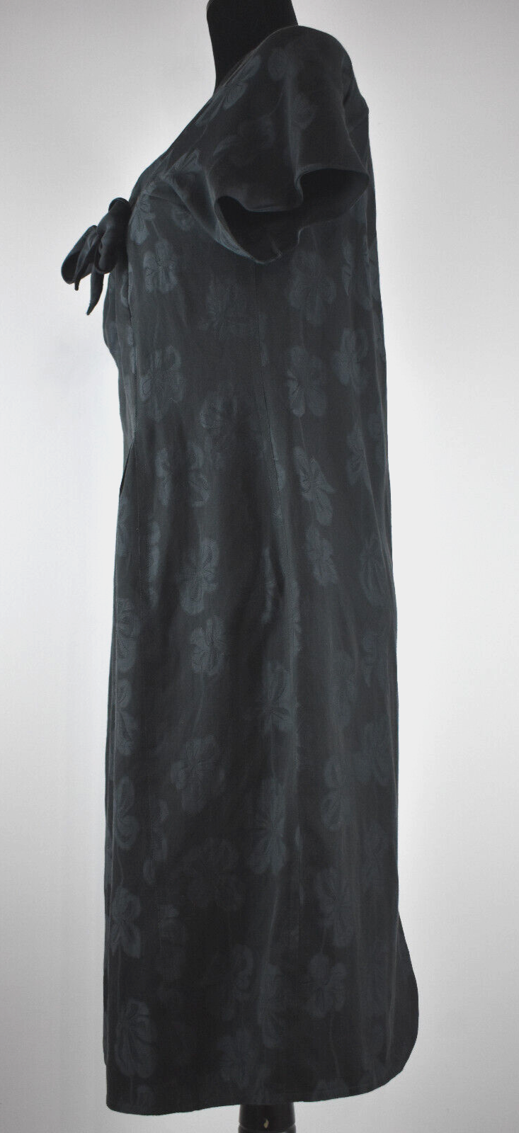 Abito Yves Saint Laurent Rive Gauche taglia 40 tubino floreale fiocco manica corta grigio M