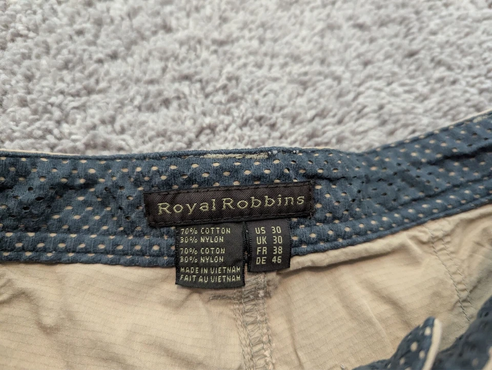 Royal Robbins Chino Shorts Mens 30 Beige Zip Pockets Casual - Image 4 of 4