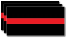Reflective Thin Red Line Sticker Decal Firefighter Fireman TRL Support  4" x 2"