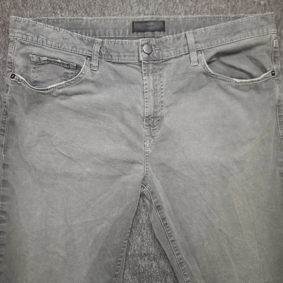 J Brand Kane Straight Jeans Mens 38x32.5 Gray Denim USA Made Thrashed Asphalt - Image 3 of 4