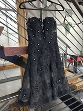 Jovani Black Long Dress Gown Sheer Lace Embellished Cocktail Formal Size 00