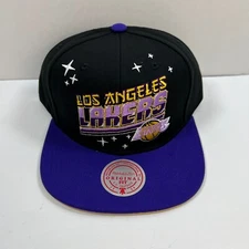 Los Angeles Lakers Anime Snapback Hat Mitchell & Ness Adjustable Black NBA Cap