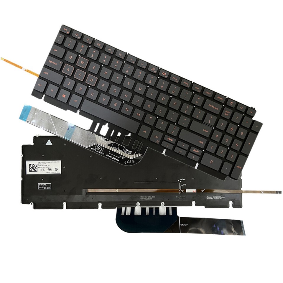 Poggiapolsi Con Tastiera Retroilluminata Per Dell Inspiron G15 5510/5511/5515 - Nero US 0V256H